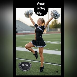 Nfinity Vengeance Cheer Shoes Women Size 7 Black Performance Training Sneakers